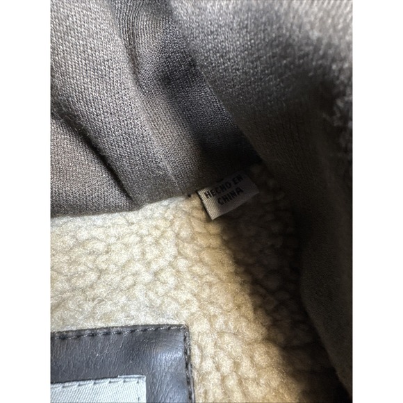 Levi's Men's Black Faux Leather Hooded Jacket Zip Front Coat Sz Large Biker - Picture 5 of 16